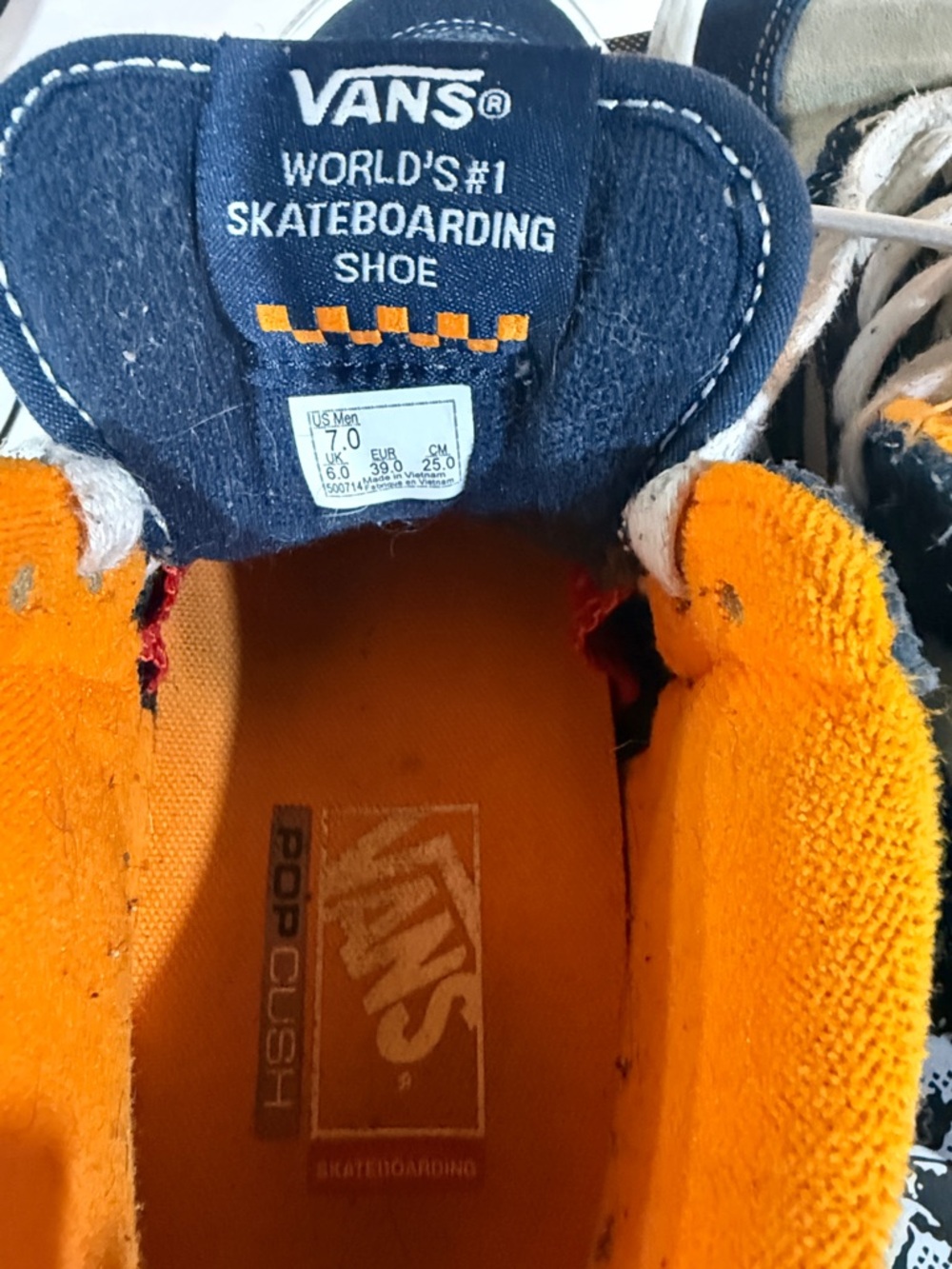 Vans Navy, Gray & Orange Half Cab Skate Shoes 7 - Picture 5 of 13